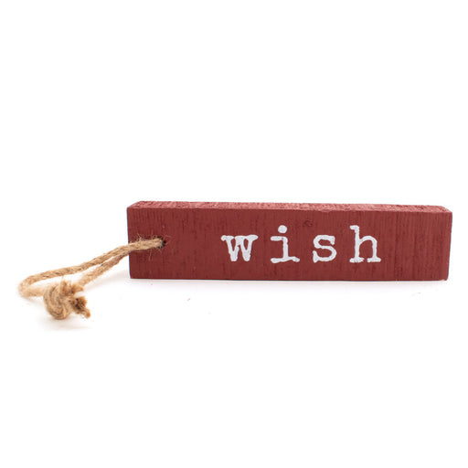 Rectangle 8" Wood Christmas Ornament - Wish HOME & GIFTS - Home Decor - Seasonal Decor Creative Co-Op