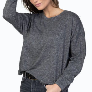 Dylan Shimmer Lux Dolman Crew Top WOMEN - Clothing - Tops - Long Sleeved Dylan   