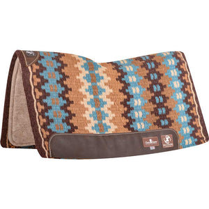 Classic Equine Zone Wool Top Pad 32" x 34" Tack - Saddle Pads Classic Equine Coffee/Turquoise  