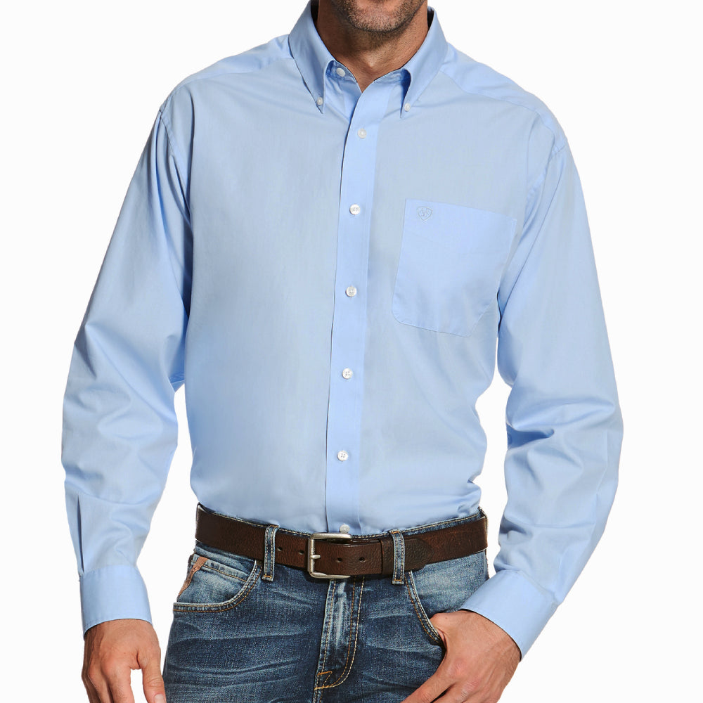 Ariat Men's Long Sleeve Solid Light Blue Shirt MEN - Clothing - Shirts - Long Sleeve Shirts Ariat Clothing   