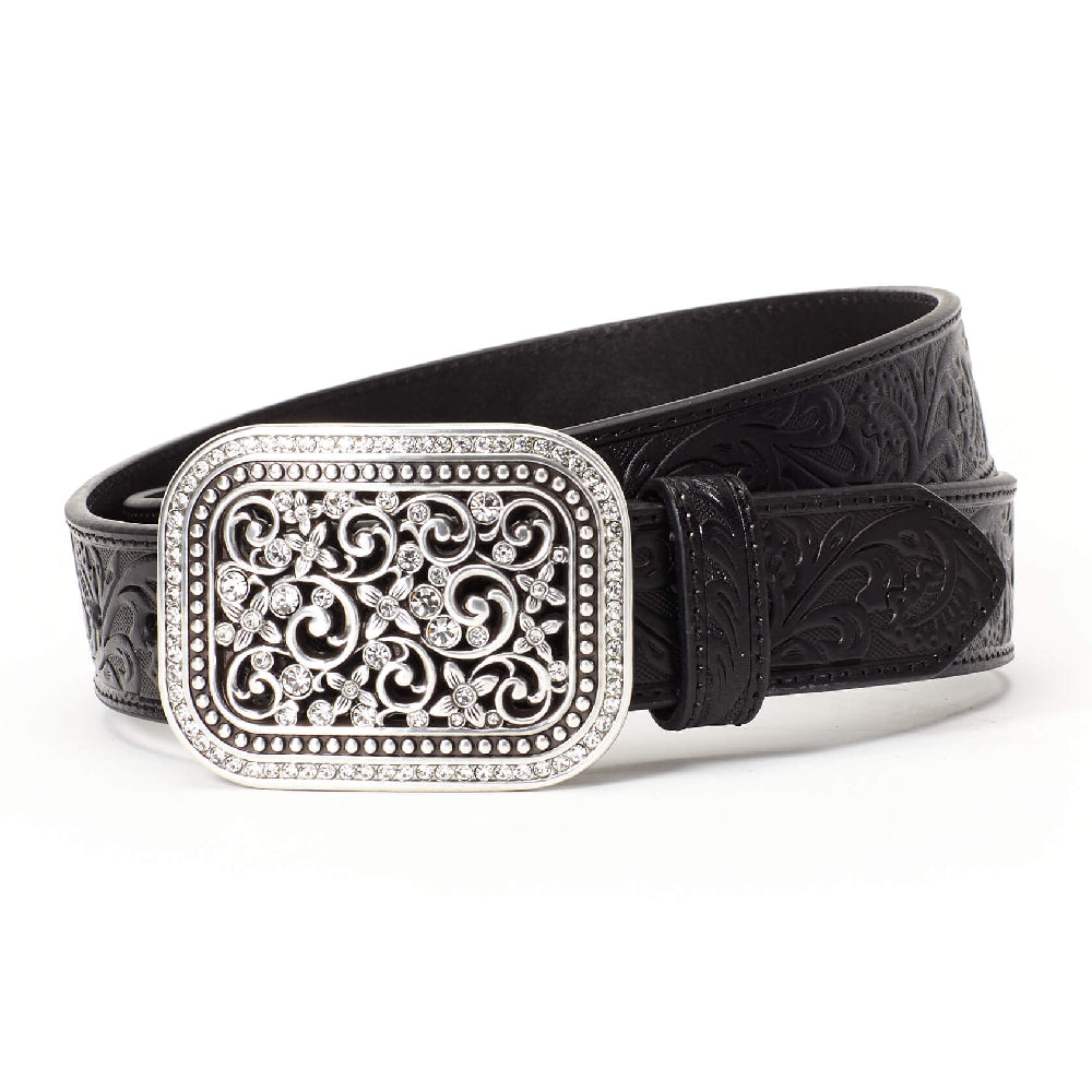 Ariat Women's Rhinestone Filigree Belt Black / L