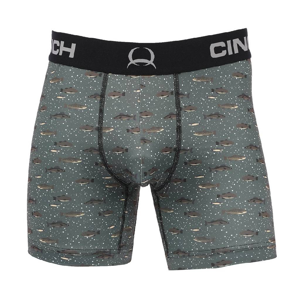 Cinch 6" Fish Print Boxer Brief - FINAL SALE MEN - Clothing - Underwear, Socks & Loungewear Cinch S  