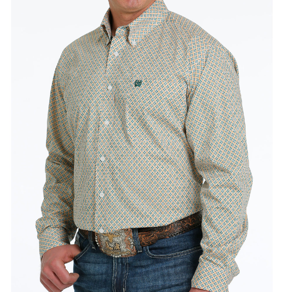 Cinch Green Multi Print Shirt - FINAL SALE MEN - Clothing - Shirts - Long Sleeve Shirts Cinch   
