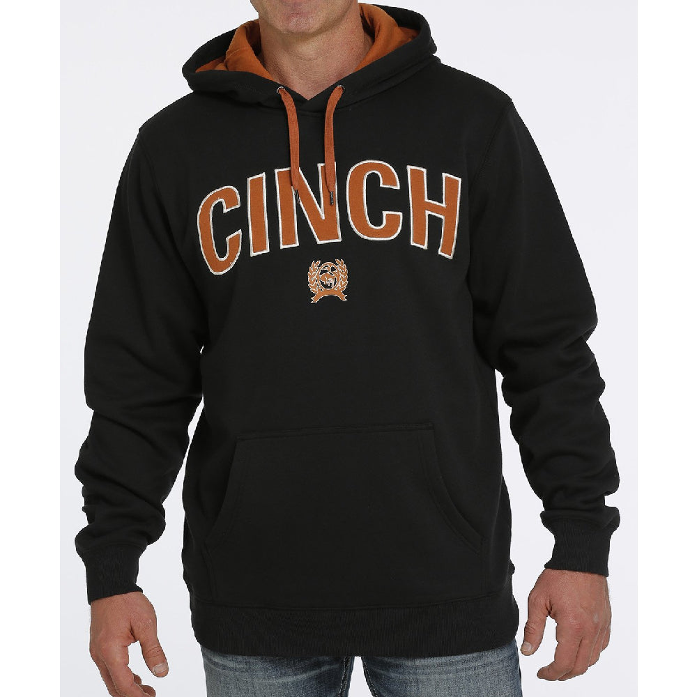 Cinch Men's Orange Logo Pullover Hoodie - Black - FINAL SALE - Teskeys