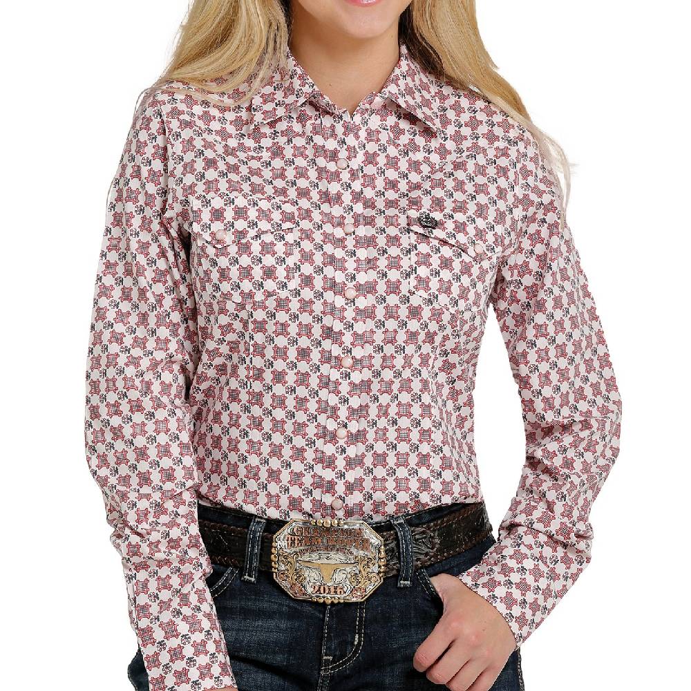 Cinch Women's Geo Print Snap Shirt - FINAL SALE WOMEN - Clothing - Tops - Long Sleeved Cinch   