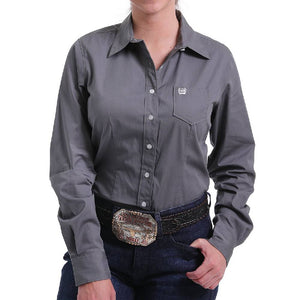 Cinch Women's Solid Grey Button Shirt WOMEN - Clothing - Tops - Long Sleeved Cinch   