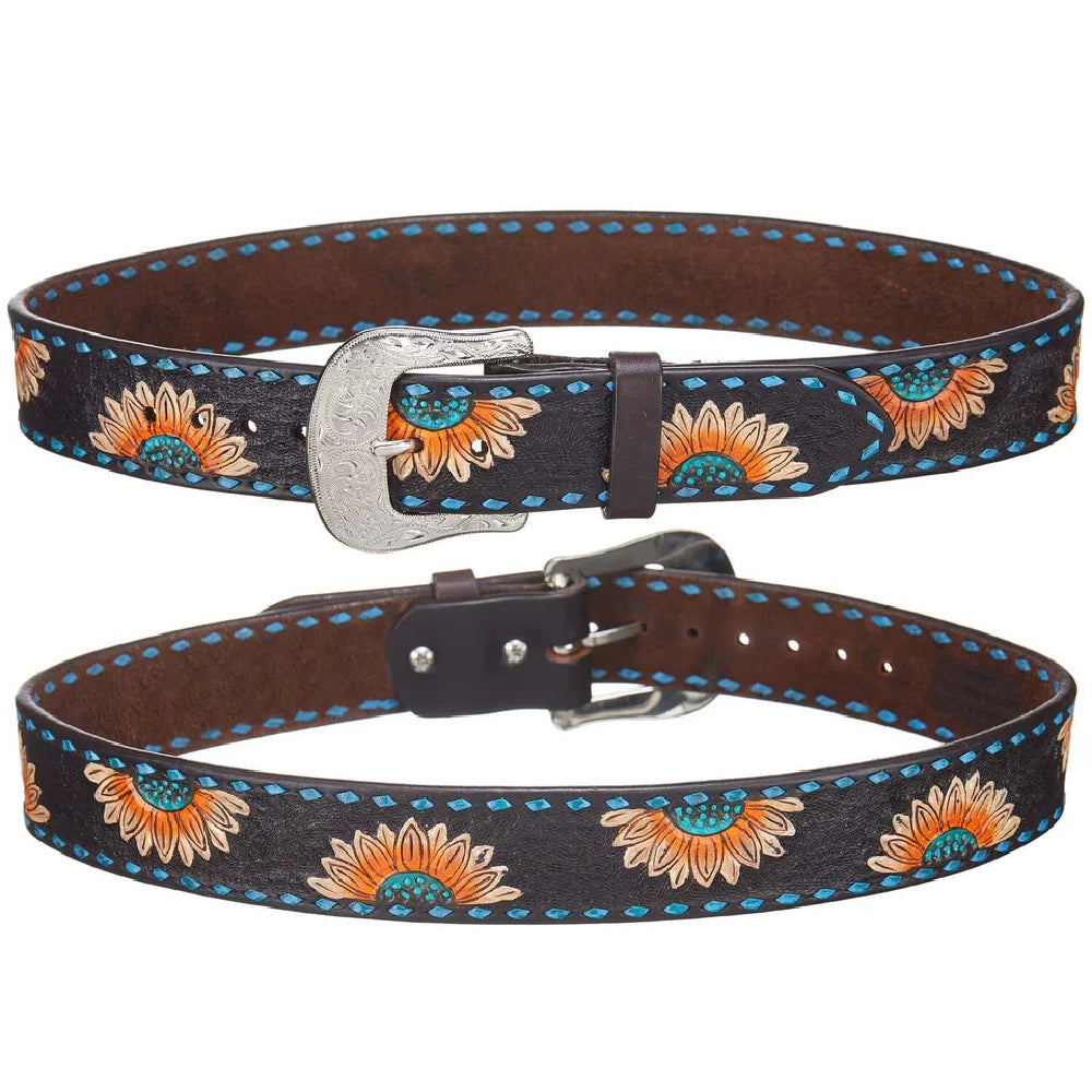 Circle Y Sunflower Buckstitch Belt - FINAL SALE — Teskeys display picture 3
