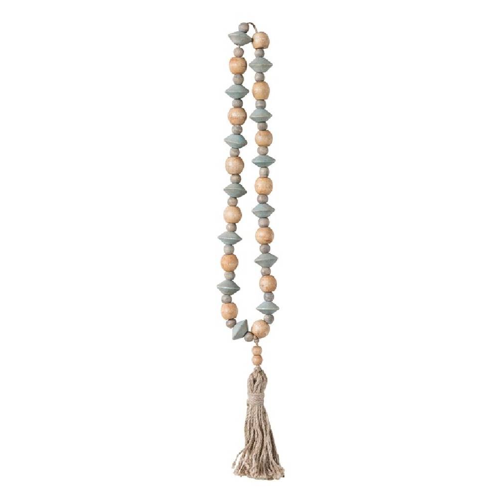 Abaca Wood Bead Strand with Tassel HOME & GIFTS - Home Decor - Decorative Accents Creative Co-Op   