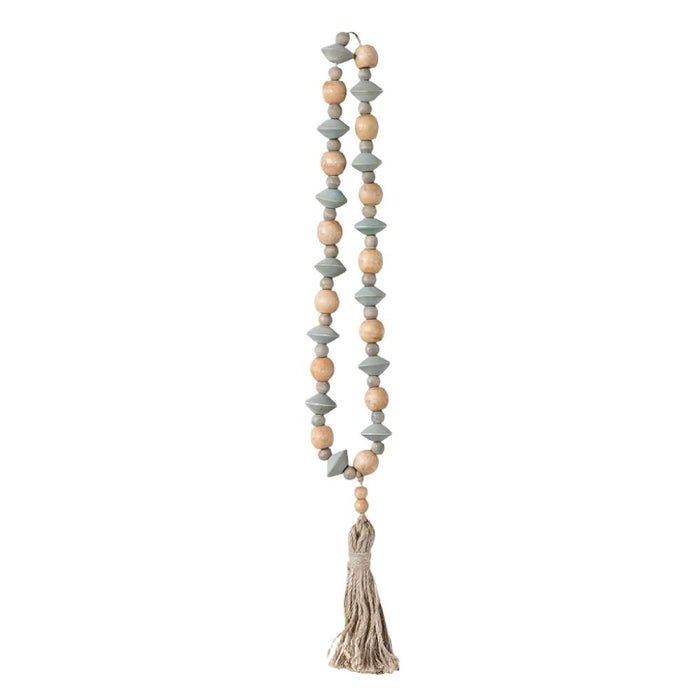 Abaca Wood Bead Strand with Tassel HOME & GIFTS - Home Decor - Decorative Accents Creative Co-Op   