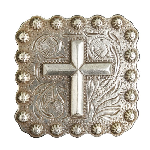 Cross Square Berry Concho Tack - Conchos & Hardware MISC Chicago Screw 1" 