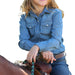 * Cruel Girl's Chambray Pearl Snap Shirt - FINAL SALE KIDS - Girls - Clothing - Tops - Long Sleeve Tops Cruel Denim