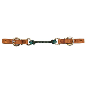 Harness Leather Curb Strap with Colored Lariat Tack - Bits, Spurs & Curbs - Curbs Teskey's Turquoise  