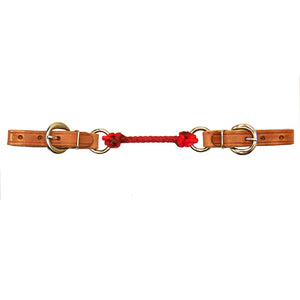 Harness Leather Curb Strap with Colored Lariat Tack - Bits, Spurs & Curbs - Curbs Teskey's Red  