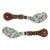 Krazy Girl Tack Ladies Blue and Chocolate Spur Straps Tack - Bits, Spurs & Curbs - Spur Straps Krazy Girl Tack   