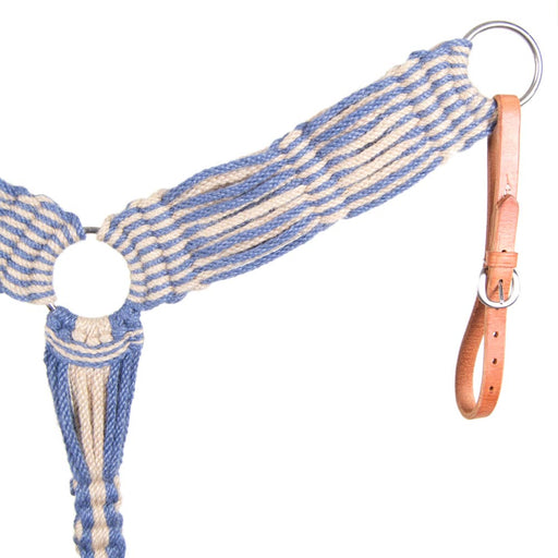 Steel Blue/Natural Woven Breast Collar Tack - Breast Collars Teskey's   