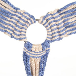 Steel Blue/Natural Woven Breast Collar Tack - Breast Collars Teskey's   