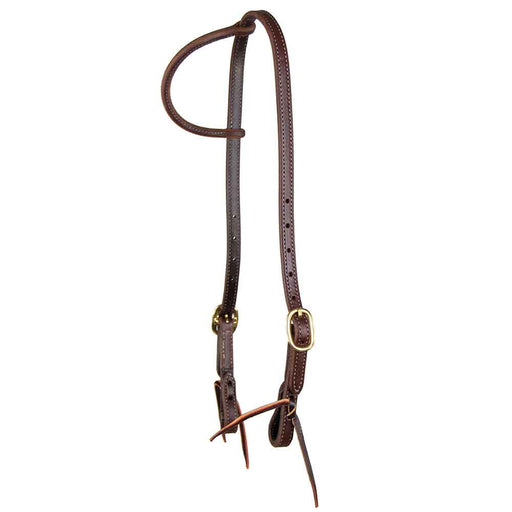 Teskey's Double Stitched Heavy Oil One Ear Headstall Tack - Headstalls Teskey's