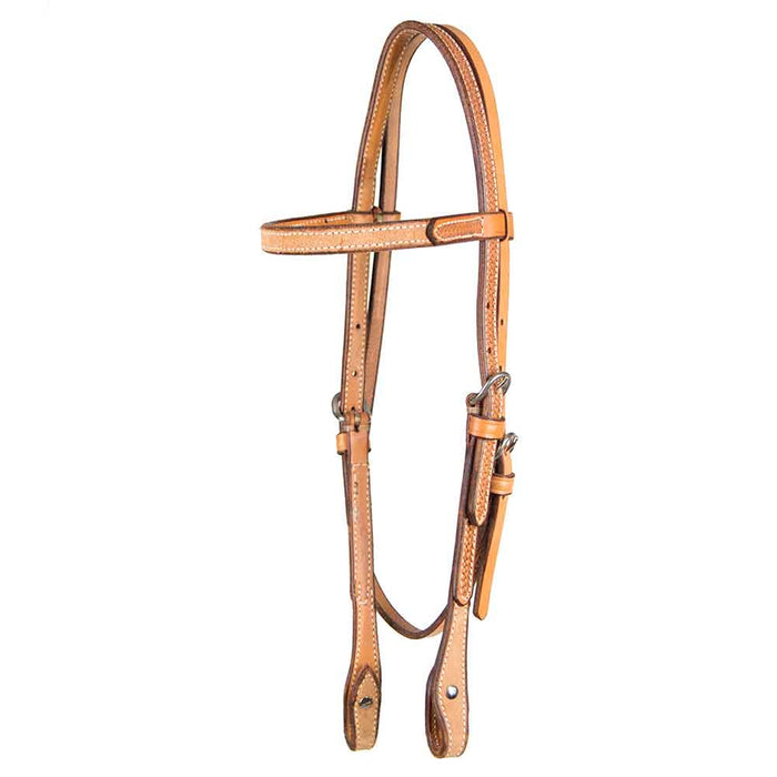 Teskey's 3/4" Basket Stamped Browband Headstall Tack - Headstalls Teskey's Light Oil