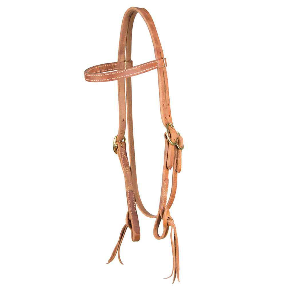 Teskey's Browband Headstall With Pineapple Knot Tack - Headstalls Teskey's Natural  