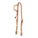 Teskey's Basket Stamped One Ear Headstall w/Rawhide Tack - Headstalls Teskey's Light Oil
