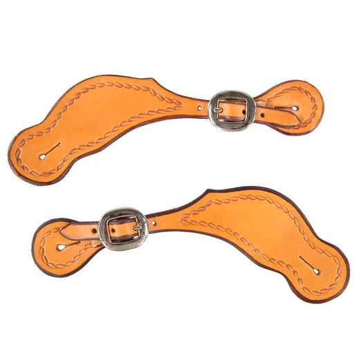 Teskey's Rope Border Spur Straps Tack - Spur Straps Teskey's Medium Oil  