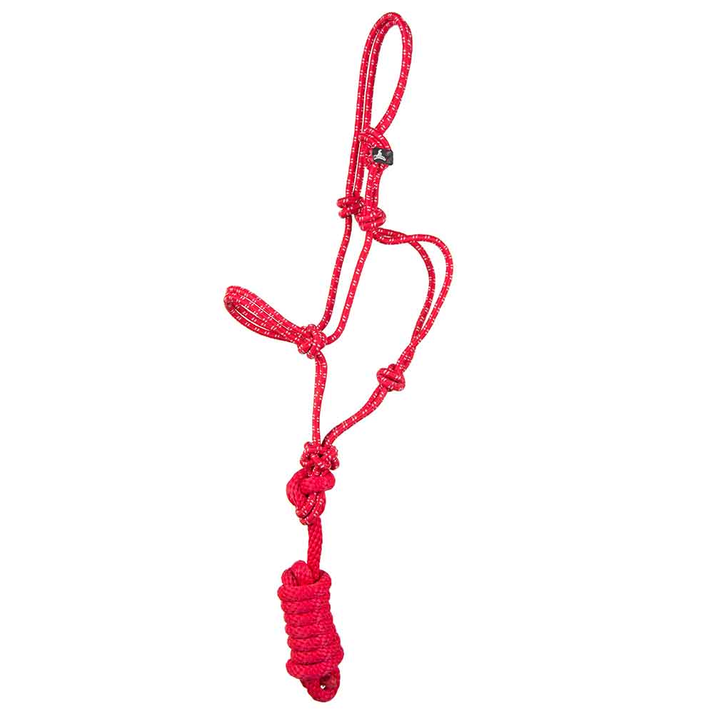 Mustang Foal and Yearling Rope Halter with Lead Tack - Halters & Leads - Combo Mustang Foal Red 