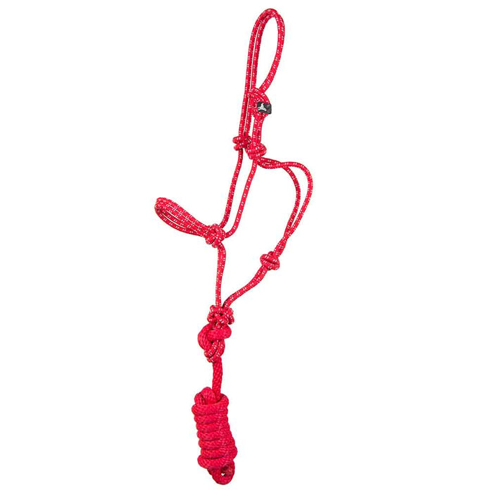 Mustang Foal and Yearling Rope Halter with Lead Tack - Halters & Leads Mustang Foal Red