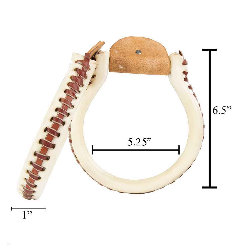 Teskey's 1" Bleached Rawhide Oxbow Stirrups Tack - Saddle Accessories Teskey's