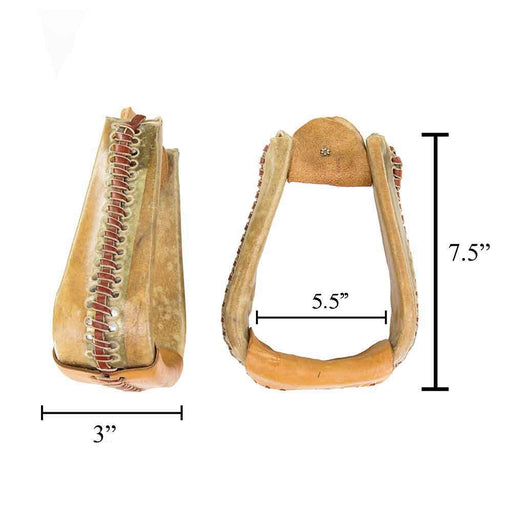 Teskey's 3" Rawhide Roper Stirrups Tack - Saddle Accessories Teskey's