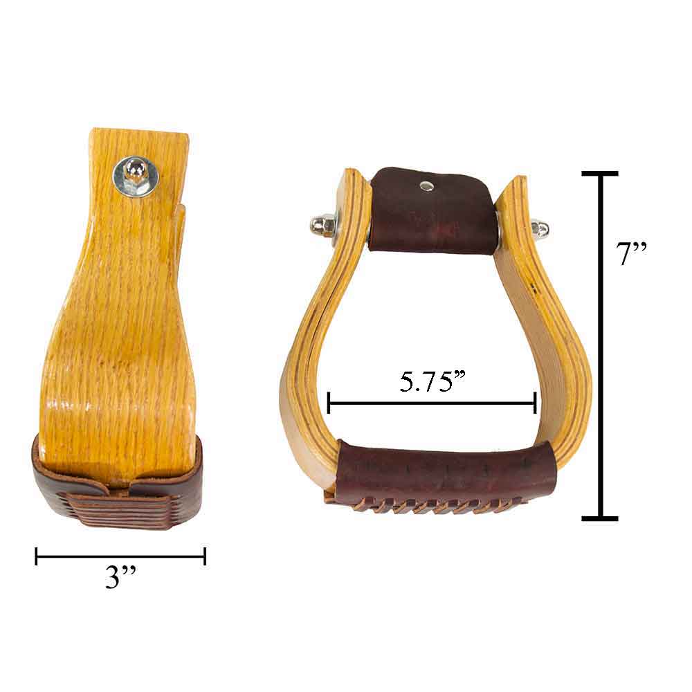 Oak Wood Bell Stirrups Tack - Saddle Accessories Teskey's 2"  