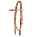 Teskey's Basket Stamped Browband Headstall w/Rawhide Tack - Headstalls Teskey's Light Oil