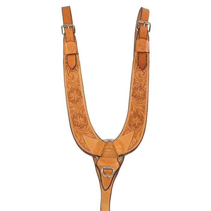 Teskey's Floral Tooled Pulling Collar Tack - Breast Collars Teskey's Light Oil  
