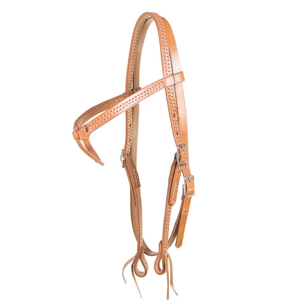 Light Oil Browband Headstall w/Tie Ends Tack - Headstalls Teskey's   
