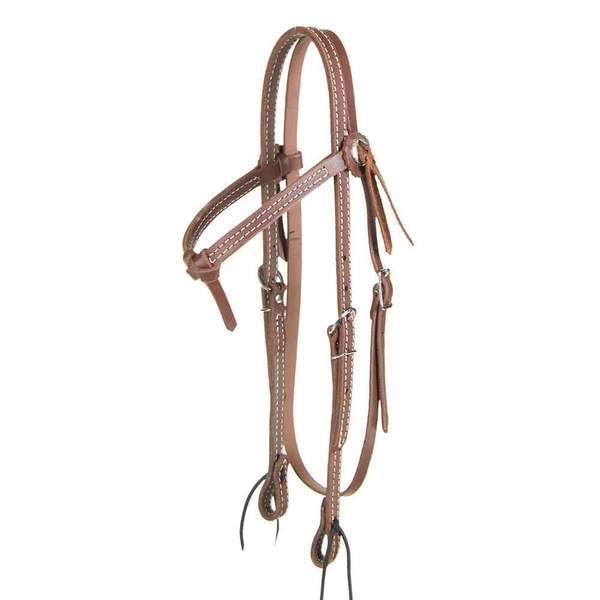 Dark Oil Browband Headstall with Tie Ends Tack - Headstalls Teskey's   