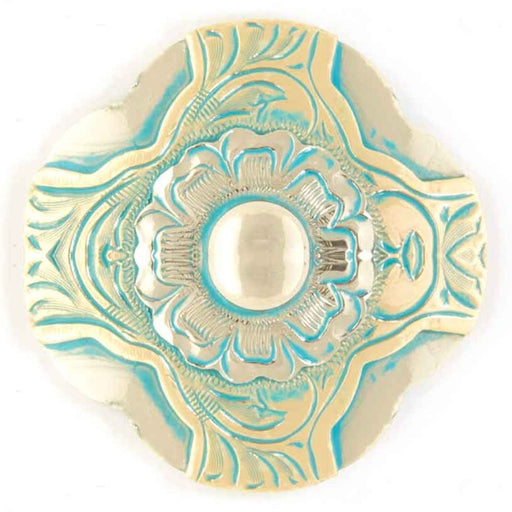 White Gold And Turquoise Concho Tack - Conchos & Hardware MISC Chicago Screw 1" 