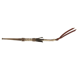 Cowboy Collection Braided Leather Quirts Tack - Whips, Crops & Quirts Cowboy Collection White/Brown  