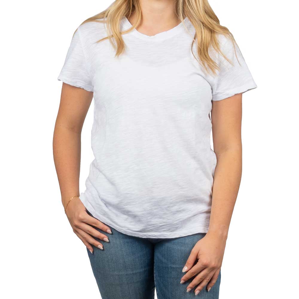Garment Dye Oversize Cut Split-V Cotton Slub Tee
