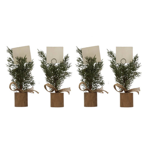 Faux Pine Tree Place Card/Photo Holder - Set of 4 HOME & GIFTS - Home Decor - Seasonal Decor Creative Co-Op   