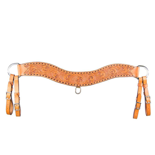 Teskey's Floral Tripping Collar with Buckstitching Tack - Breast Collars Teskey's Light Oil  