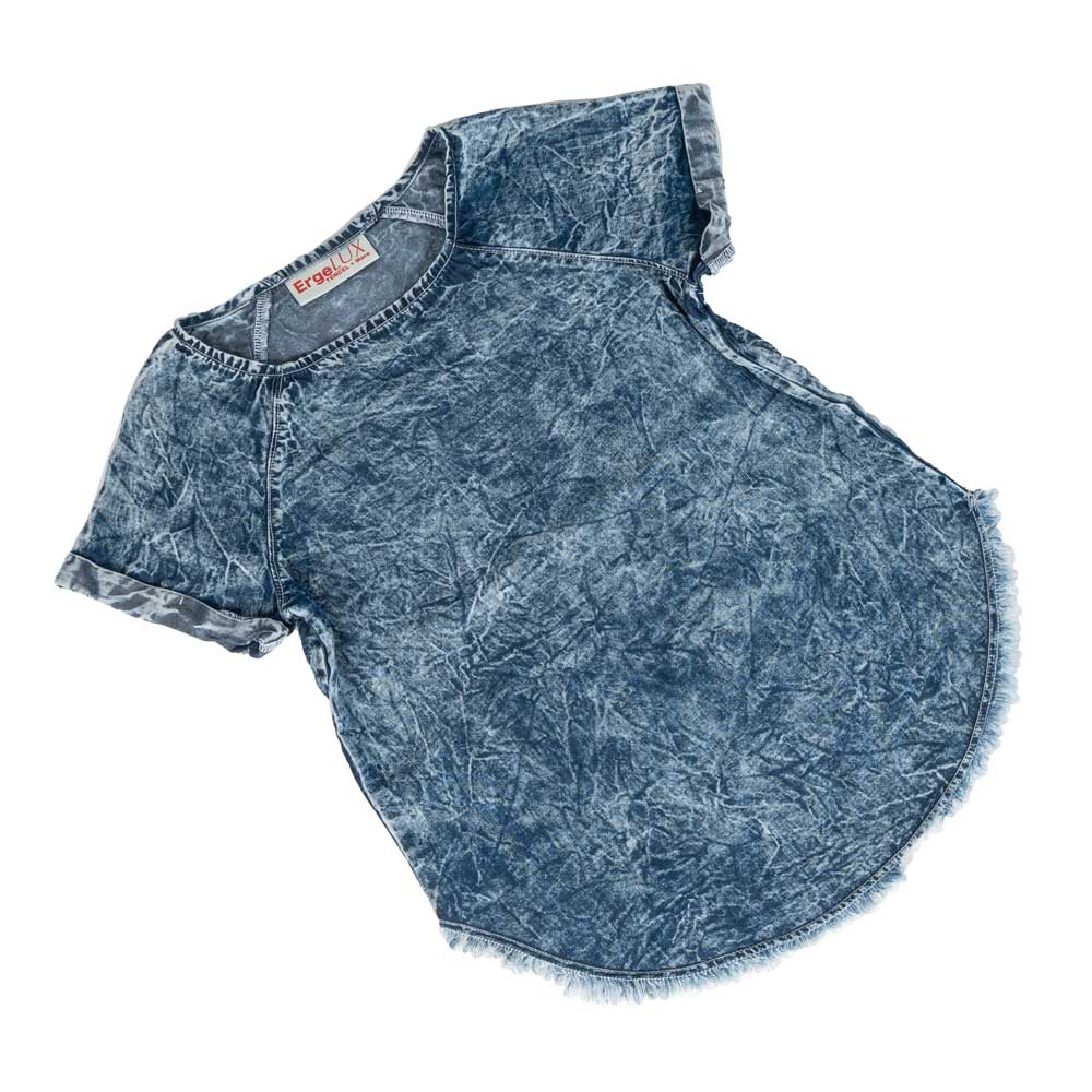 Girl's Raw Hem Distress Top - FINAL SALE KIDS - Girls - Clothing - Tops - Short Sleeve Tops Erge Designs   