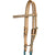 Teskey's 3/4" Roughout Buckstitch Browband Headstall w/ Rawhide Accents Tack - Headstalls Teskey's Turquoise  