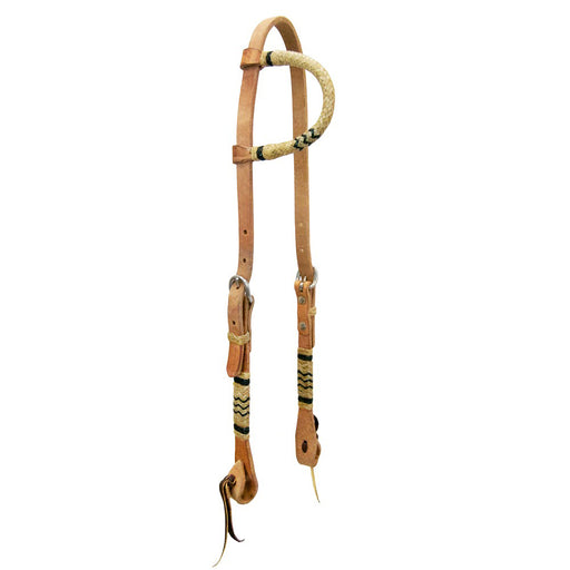 Teskey's One Ear Headstall w/Rawhide Accents Tack - Headstalls Teskey's Light Oil