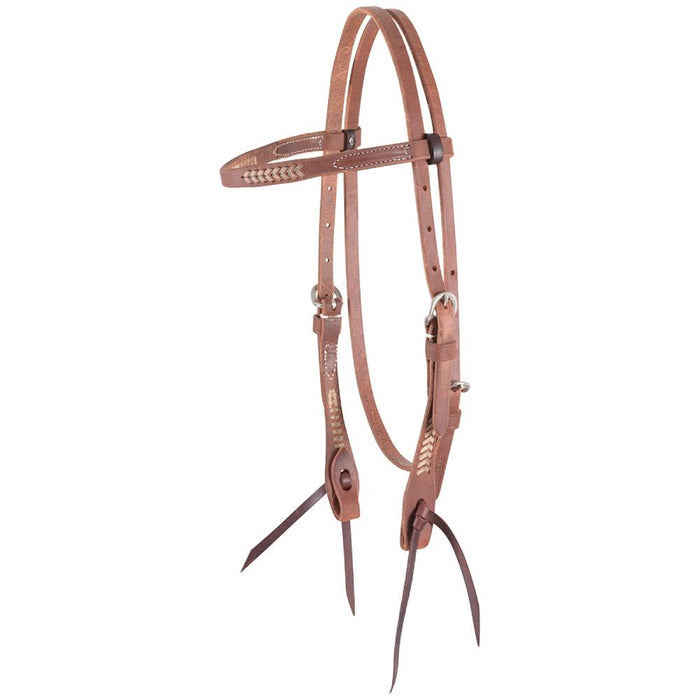 Martin Saddlery Rawhide Laced Natural Browband Headstall Tack - Headstalls Martin Saddlery Default Title  