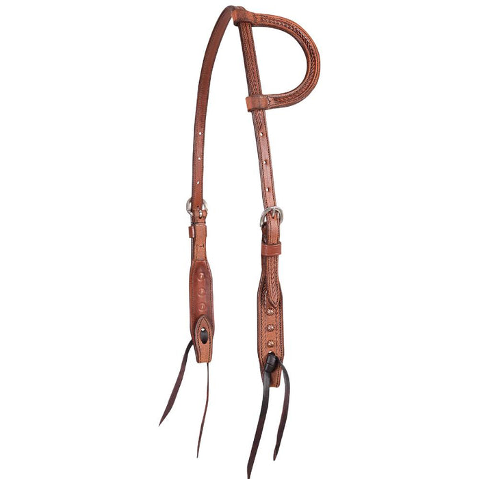 Martin Saddlery Rope Border and Dots One Ear Headstall Tack - Headstalls Martin Saddlery   