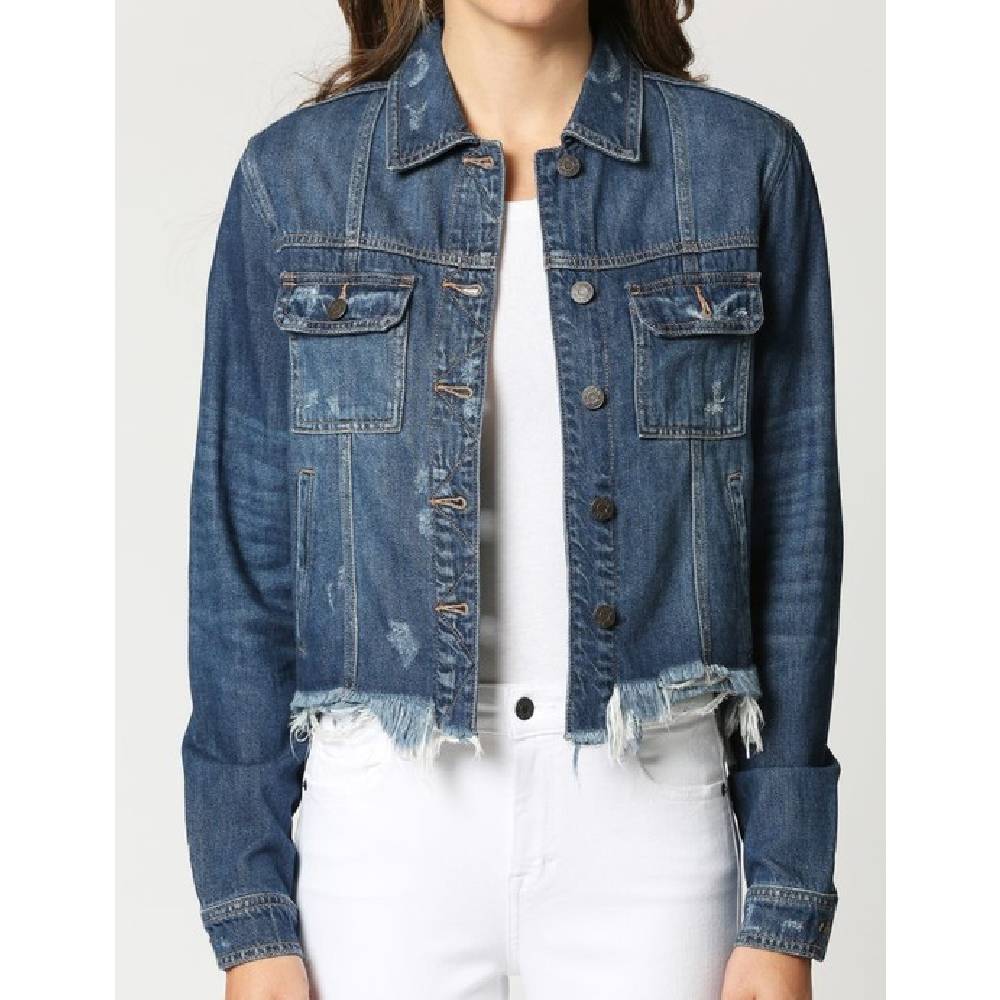 Uneven Fray Waist Jacket WOMEN - Clothing - Outerwear - Jackets HIDDEN JEANS   