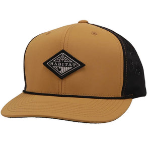 Habitat Tan/Black  Trucker Cap HATS - BASEBALL CAPS HOOEY   