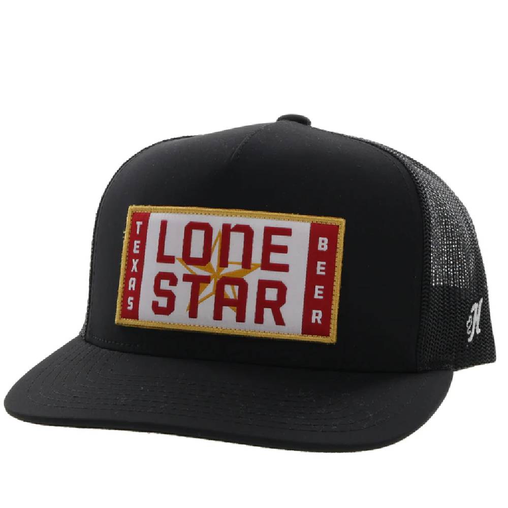Lone Star Black Trucker Cap HATS - BASEBALL CAPS Hooey   