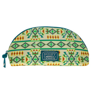 Hooey Small Make Up Bag - Cream/Teal Print ACCESSORIES - Luggage & Travel - Cosmetic Bags Hooey   