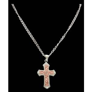 Silver Strike Men’s Cross Necklace - Copper & Sliver MEN - Accessories - Jewelry & Cuff Links M&F Western Products   