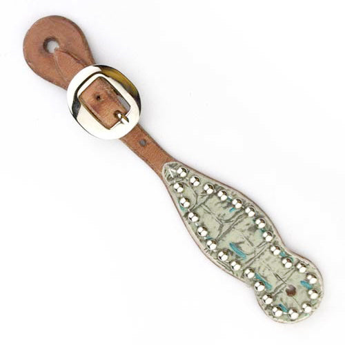 Teskey's Turquoise Gator Print Spur Straps Youth Tack - Spur Straps Teskey's